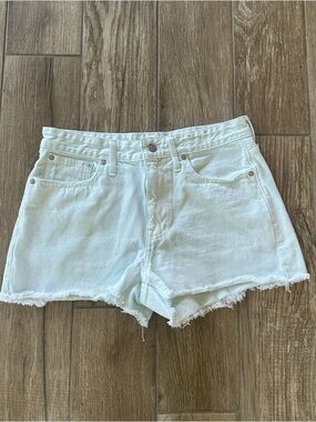 Madewell Pale Mint Relaxed Distressed Hem Denim Shorts size 28